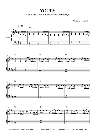 Yours (arr. Bruna T.)
