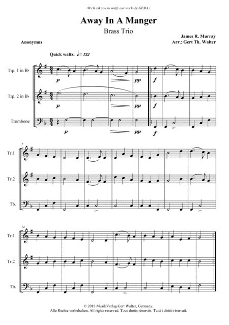 Away In A Manger (1st. version) (arr. Gert Th. Walter)