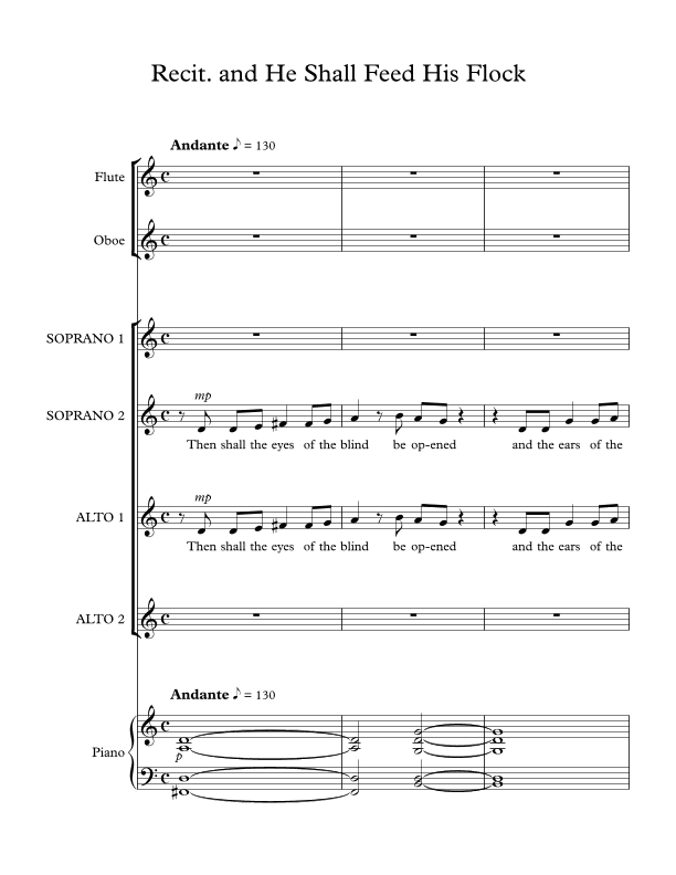 He Shall Feed His Flock from The Messiah (arr. Joy Simons)