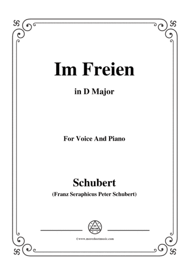 Schubert-Im Freien,in D Major,Op.80 No.3,for Voice and Piano (arr. MSM)