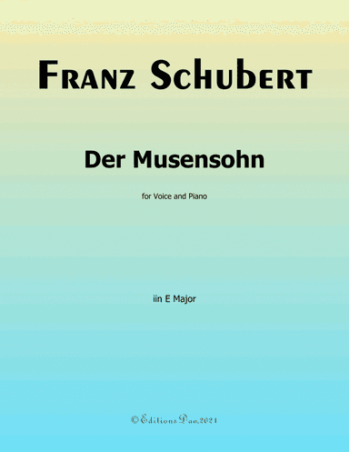 Der Musensohn,by Schubert,in E Major (arr. Editions Dao)