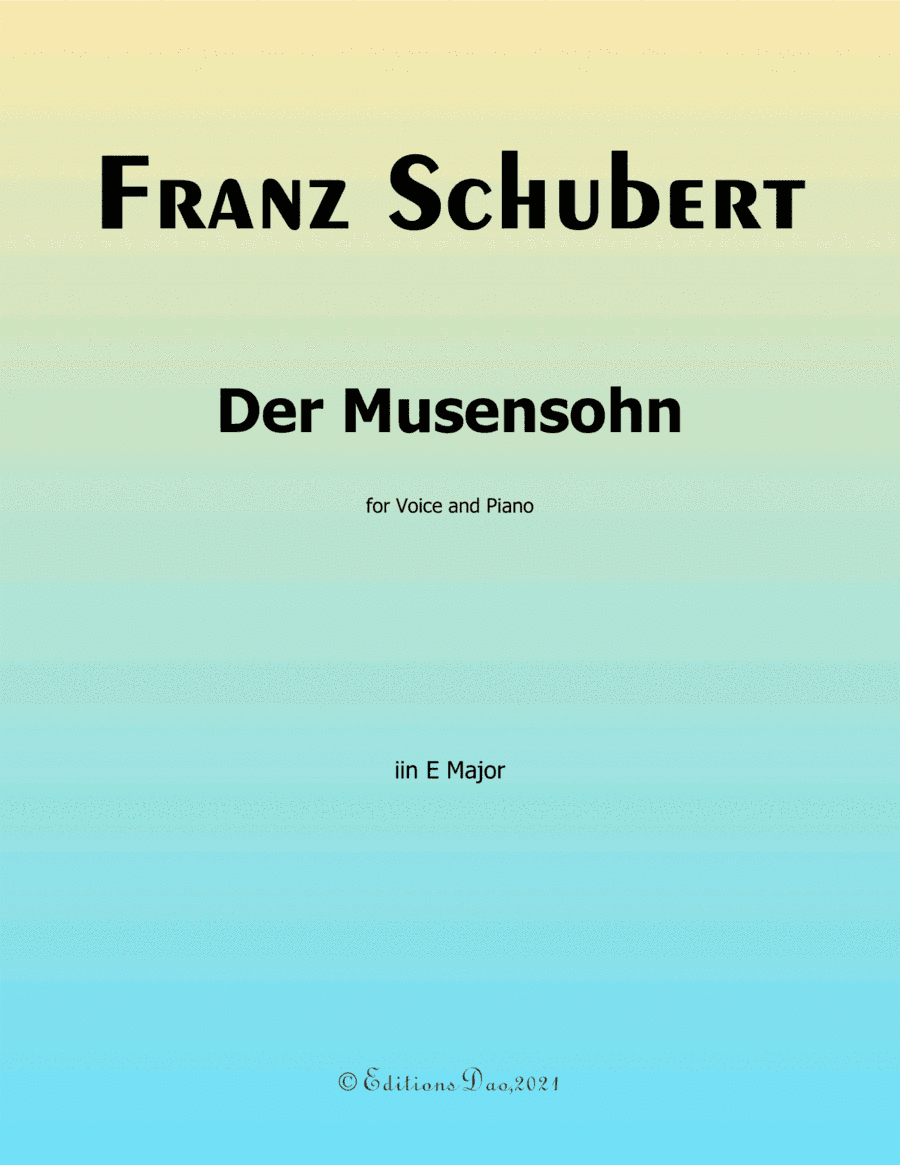 Der Musensohn,by Schubert,in E Major (arr. Editions Dao)