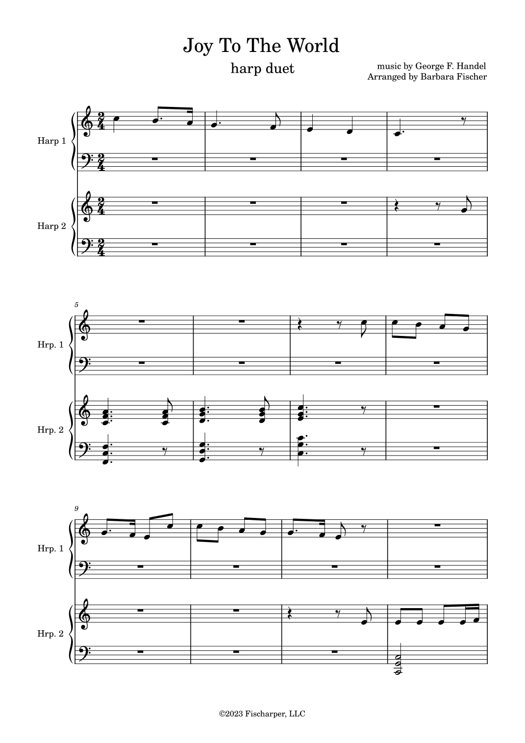 Joy to the World - harp duet (arr. Barbara Fischer)
