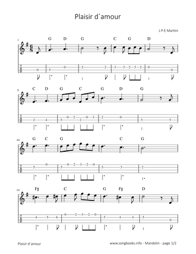 Plaisir damour (arr. songbooks.info)