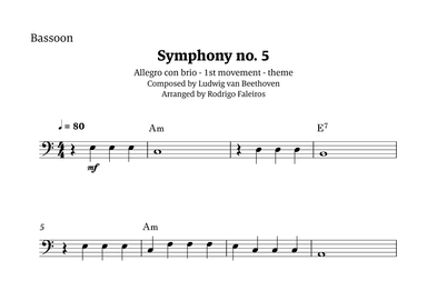 Symphony no. 5 - 1st movement (theme) (arr. Rodrigo Faleiros)