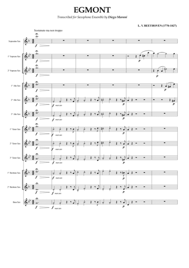 Egmont for Saxophone Ensemble (arr. Diego Marani)