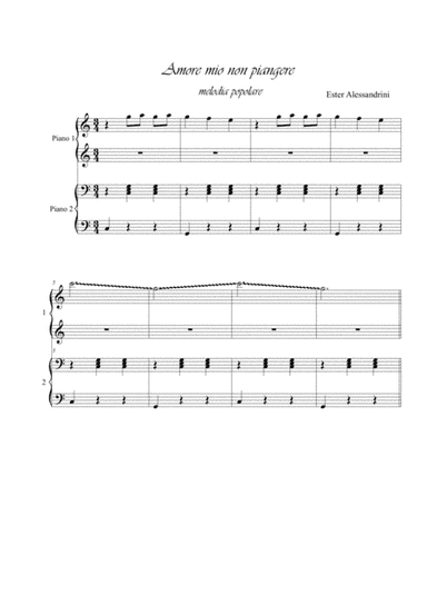Amore mio non piangere. Piano 4 hands (arr. Ester Alessandrini)