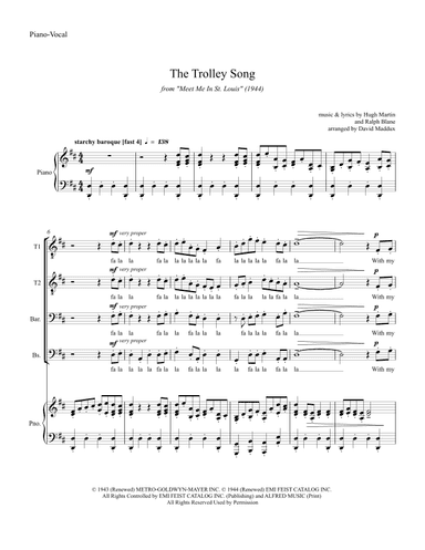 The Trolley Song (arr. David Maddux)