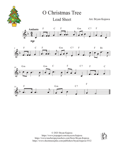 O Christmas Tree Lead Sheet (arr. Bryan Kujawa)
