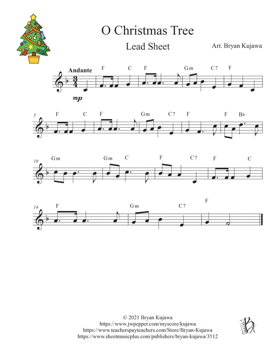 O Christmas Tree Lead Sheet (arr. Bryan Kujawa)
