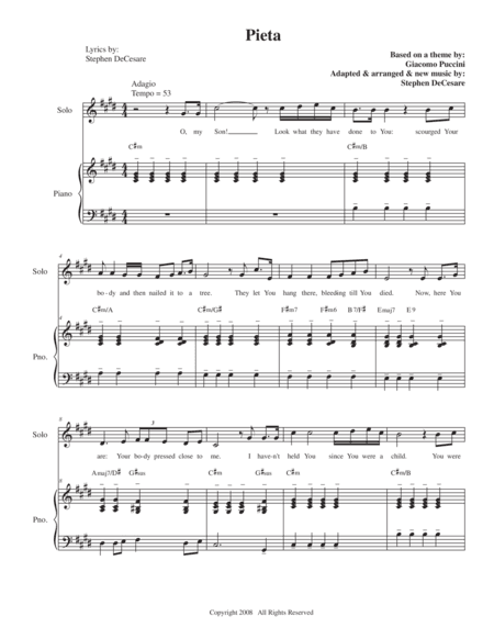 Pieta (Soprano solo) (arr. Stephen DeCesare)