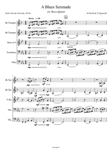 A Blues Serenade (arr. Peet du Toit)