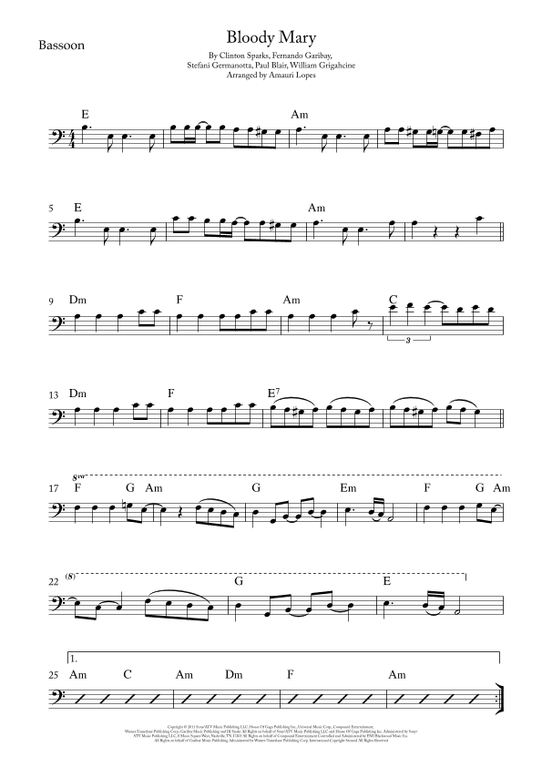 Bloody Mary (arr. Amauri Lopes)