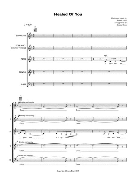Healed Of You - SATB  + Guitar/Keyboard