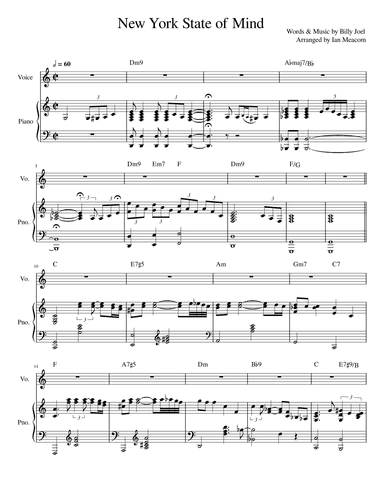 New York State Of Mind (arr. Ian Meacom)