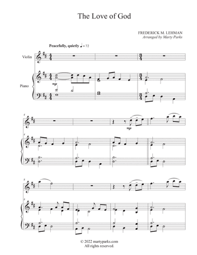 The Love of God (Violin-Piano) (arr. Marty Parks)