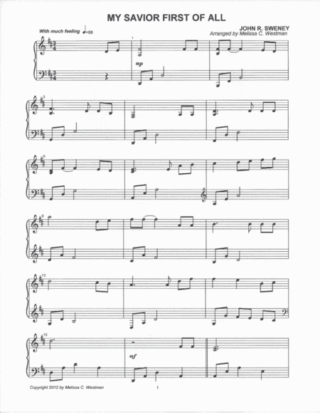 My Savior First of All (arr. Melissa C. Westman)