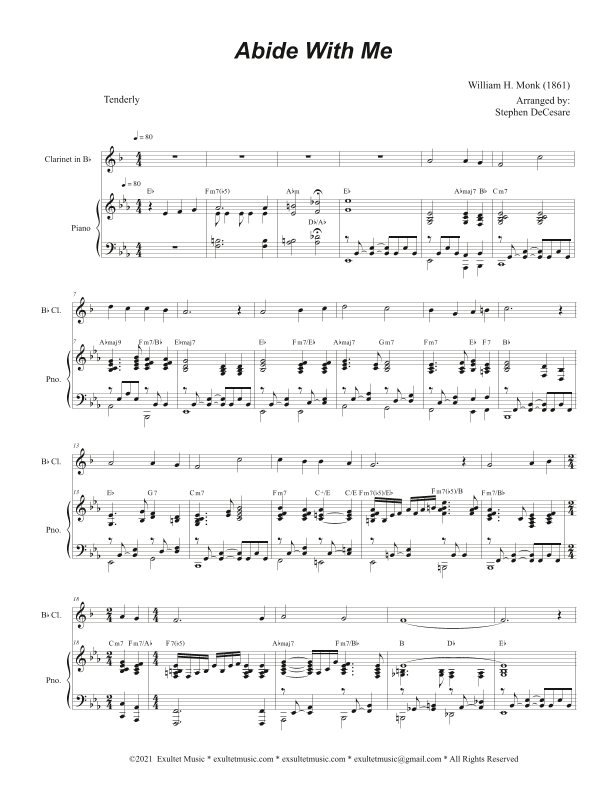 Abide With Me (Bb-Clarinet solo and Piano) (arr. Stephen DeCesare)
