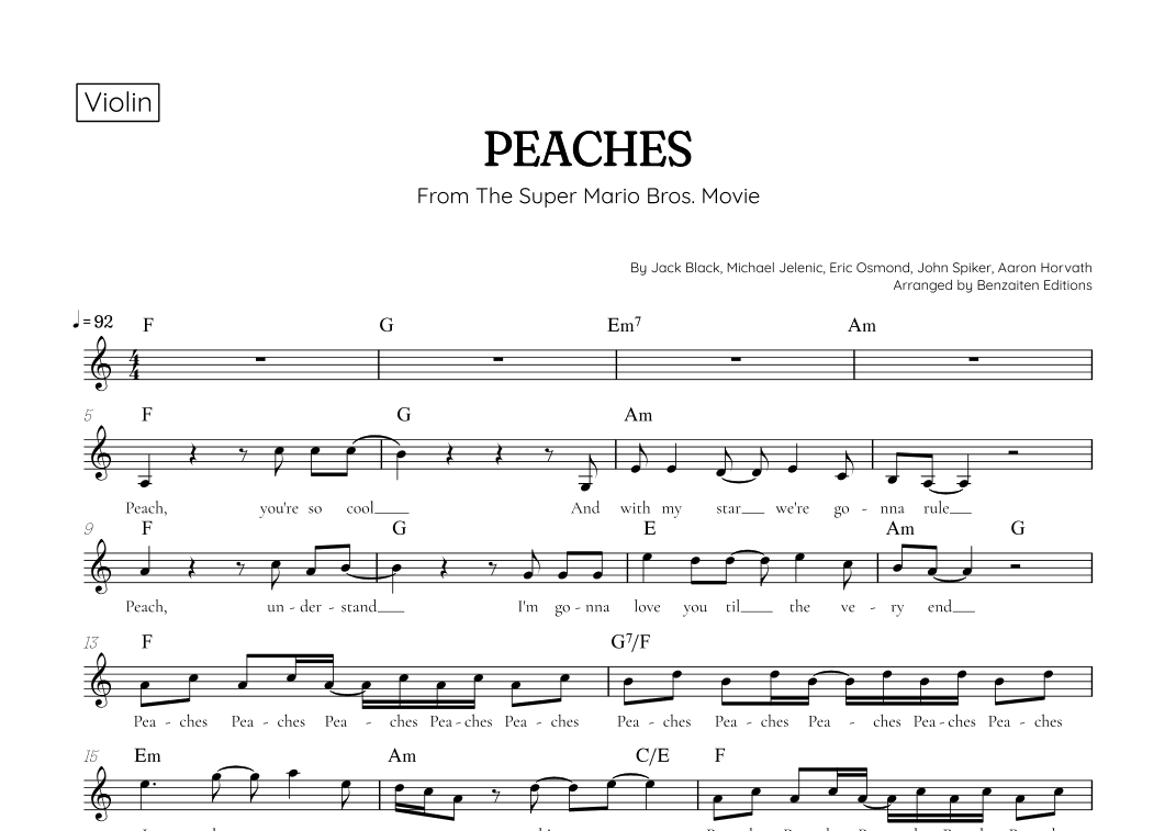 Peaches (arr. Benzaiten Editions)