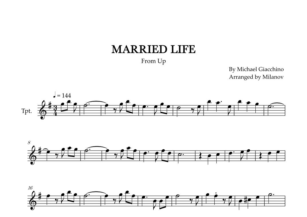 Married Life (arr. Milanov)