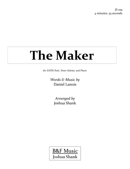 The Maker (arr. Joshua Shank)
