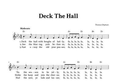 Deck The Hall - Lead Sheet (Eb Major - Easy Traditional) (arr. Yuri Noronha)