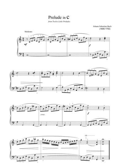 Bach - Little Prelude in C (Easy piano arrangement) (arr. MPS)