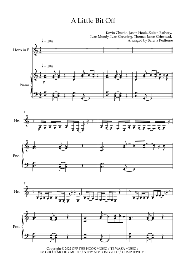 A Little Bit Off (arr. Serena Redferne)