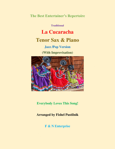 "La Cucaracha" (with Improvisation)-Piano Background for Tenor Sax and Piano-Video (arr. Fishel Pustilnik)