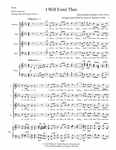 I Will Extol Thee (arr. James F. Rickley)