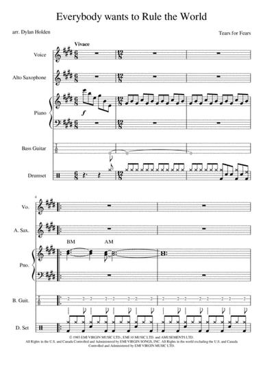 Everybody Wants To Rule The World (arr. Dylan Holden)