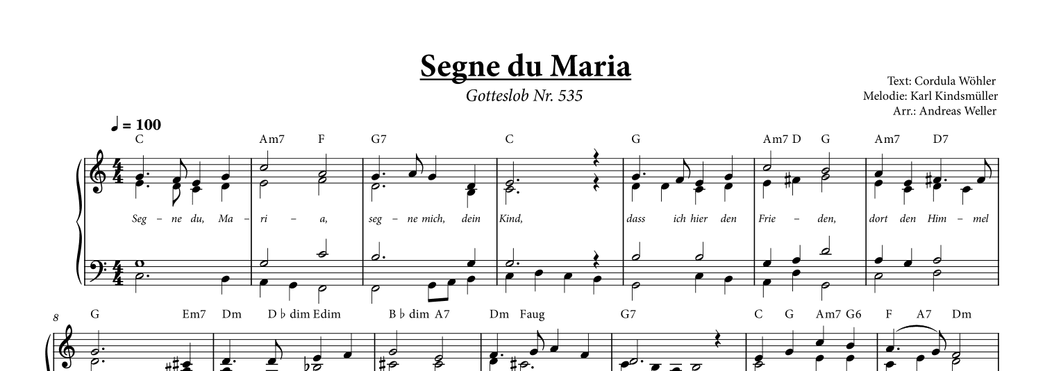Segne du Maria (arr. Andreas Weller)