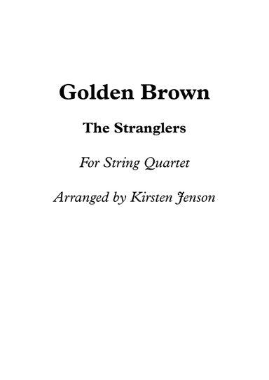 Golden Brown (arr. Kirsten Jenson)