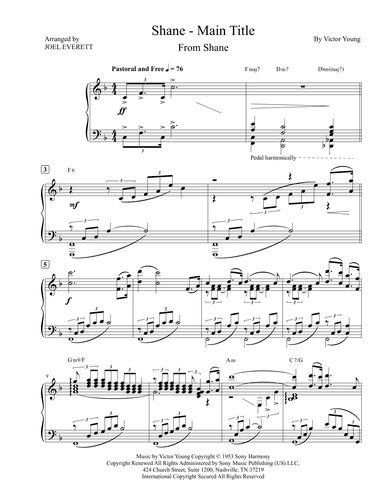 Shane Main Title (arr. Joel Everett)