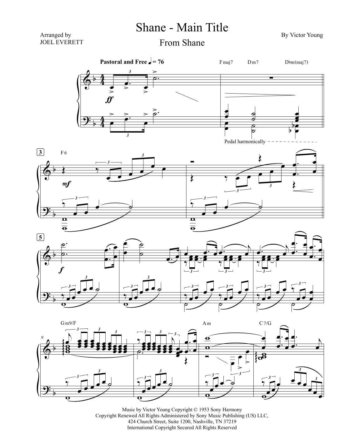 Shane Main Title (arr. Joel Everett)