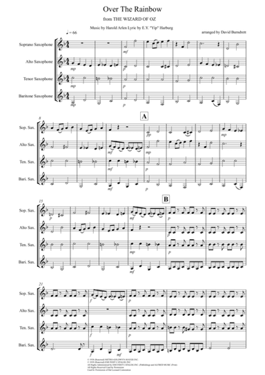 Over The Rainbow (from The Wizard Of Oz) (arr. David Burndrett)