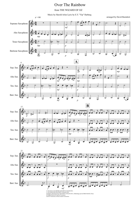 Over The Rainbow (from The Wizard Of Oz) (arr. David Burndrett)