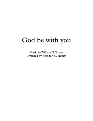 God be with you (arr. Brandon C. Hemry)
