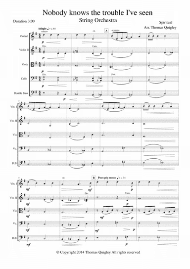 Nobody Knows the Trouble I've Seen (arr. Thomas Quigley)