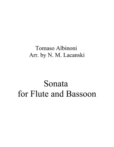 Sonata foe Flute and Cello (arr. Nick Lacanski)
