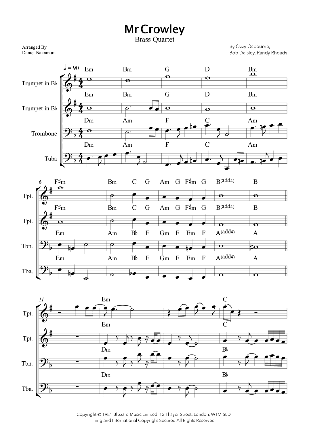 Mr. Crowley (arr. Daniel Nakamura)