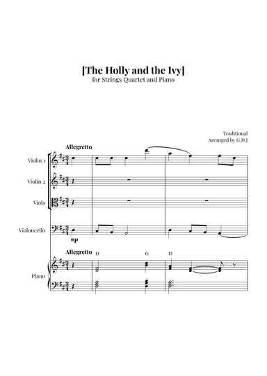 The Holly and the Ivy (arr. GDJ)