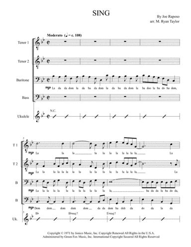 Sing (arr. M. Ryan Taylor)