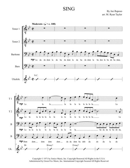 Sing (arr. M. Ryan Taylor)
