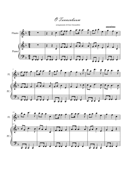 O Tannenbaum Flute and piano (arr. Ester Alessandrini)