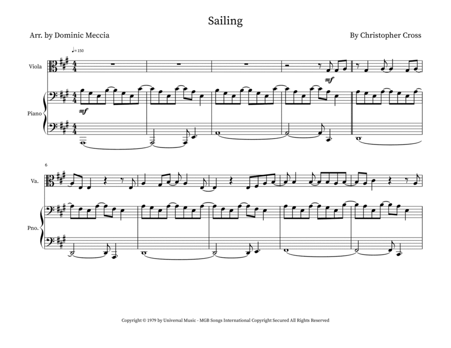 Sailing (arr. Dominic Meccia)