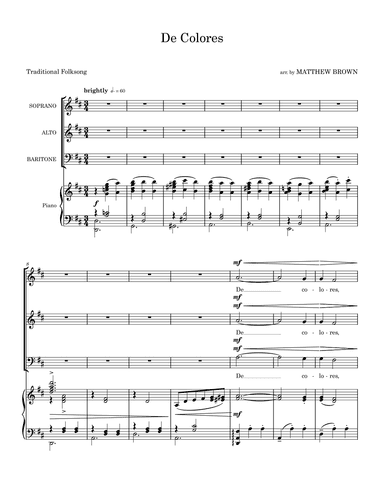 De Colores (arr. Matthew Brown)