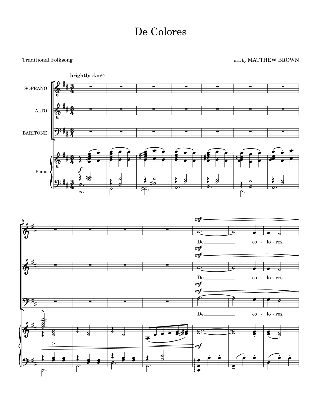 De Colores (arr. Matthew Brown)