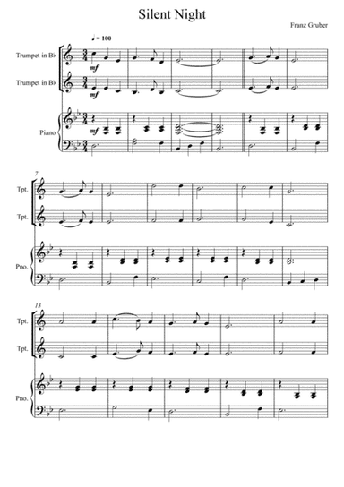 Franz Gruber - Silent Night Bb Key (Trumpet Solo) (arr. André Laitano)