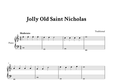 Jolly Old Saint Nicholas - Easy Piano in C (arr. Yuri Noronha)